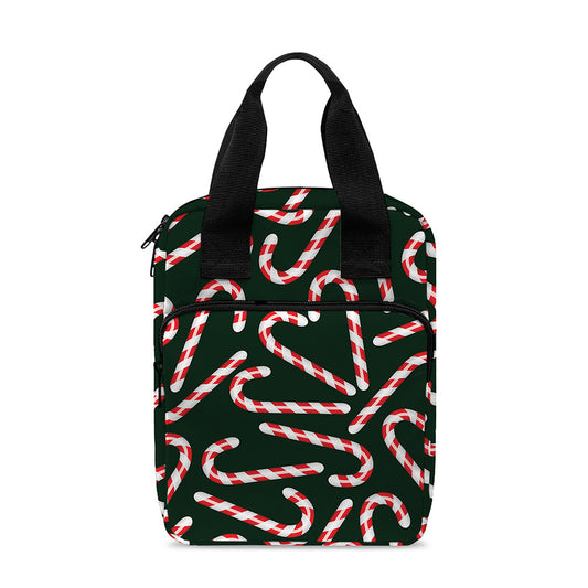 Christmas Candy Cane Pattern Print Bible Tote Bag