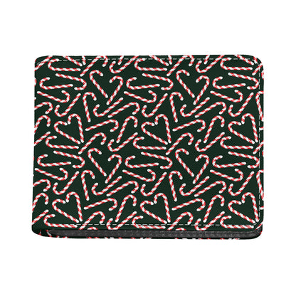 Christmas Candy Cane Pattern Print Bifold Wallet
