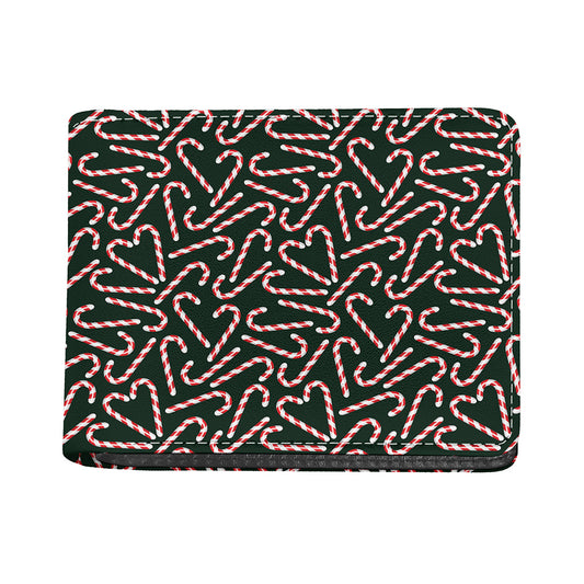 Christmas Candy Cane Pattern Print Bifold Wallet