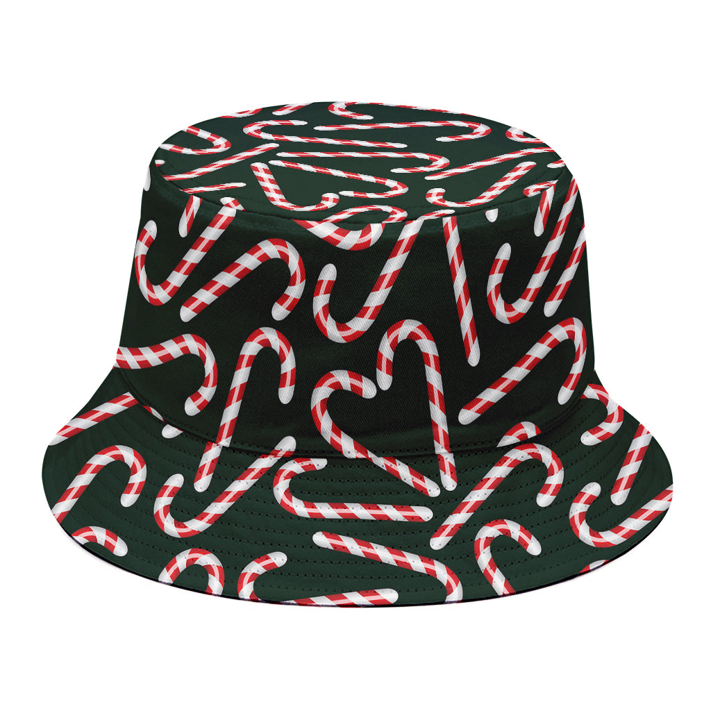 Christmas Candy Cane Pattern Print Bucket Hat