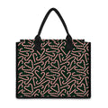 Christmas Candy Cane Pattern Print Canvas Tote Bag