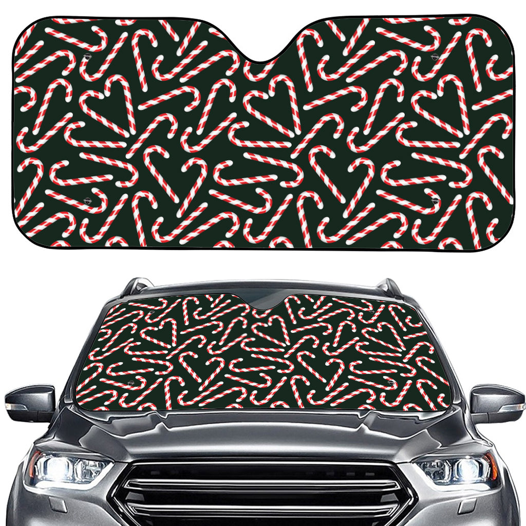 Christmas Candy Cane Pattern Print Car Windshield Sun Shade