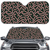 Christmas Candy Cane Pattern Print Car Windshield Sun Shade