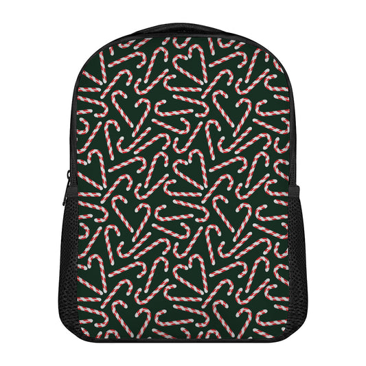 Christmas Candy Cane Pattern Print Casual Backpack