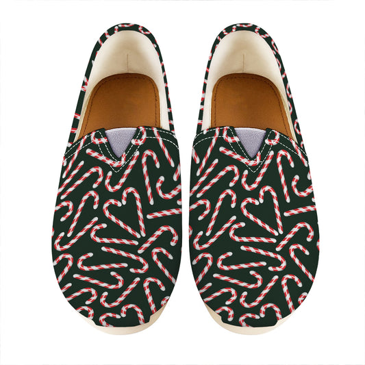 Christmas Candy Cane Pattern Print Casual Shoes