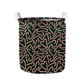 Christmas Candy Cane Pattern Print Collapsible Laundry Basket