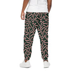 Christmas Candy Cane Pattern Print Cotton Pants