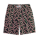 Christmas Candy Cane Pattern Print Cotton Shorts