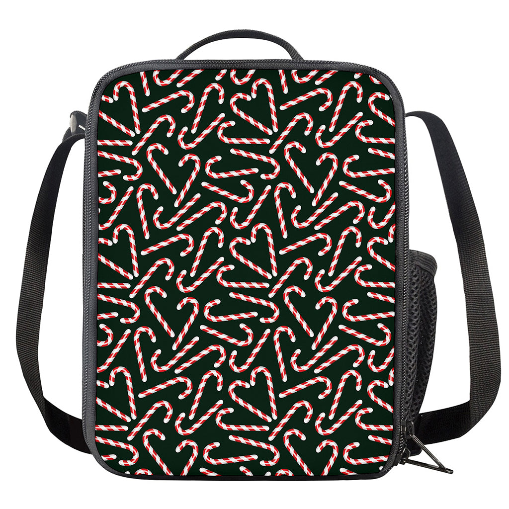 Christmas Candy Cane Pattern Print Crossbody Lunch Bag