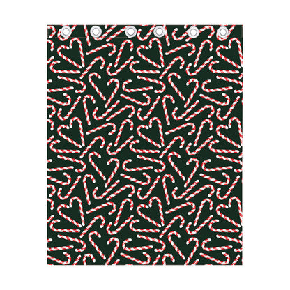 Christmas Candy Cane Pattern Print Curtain