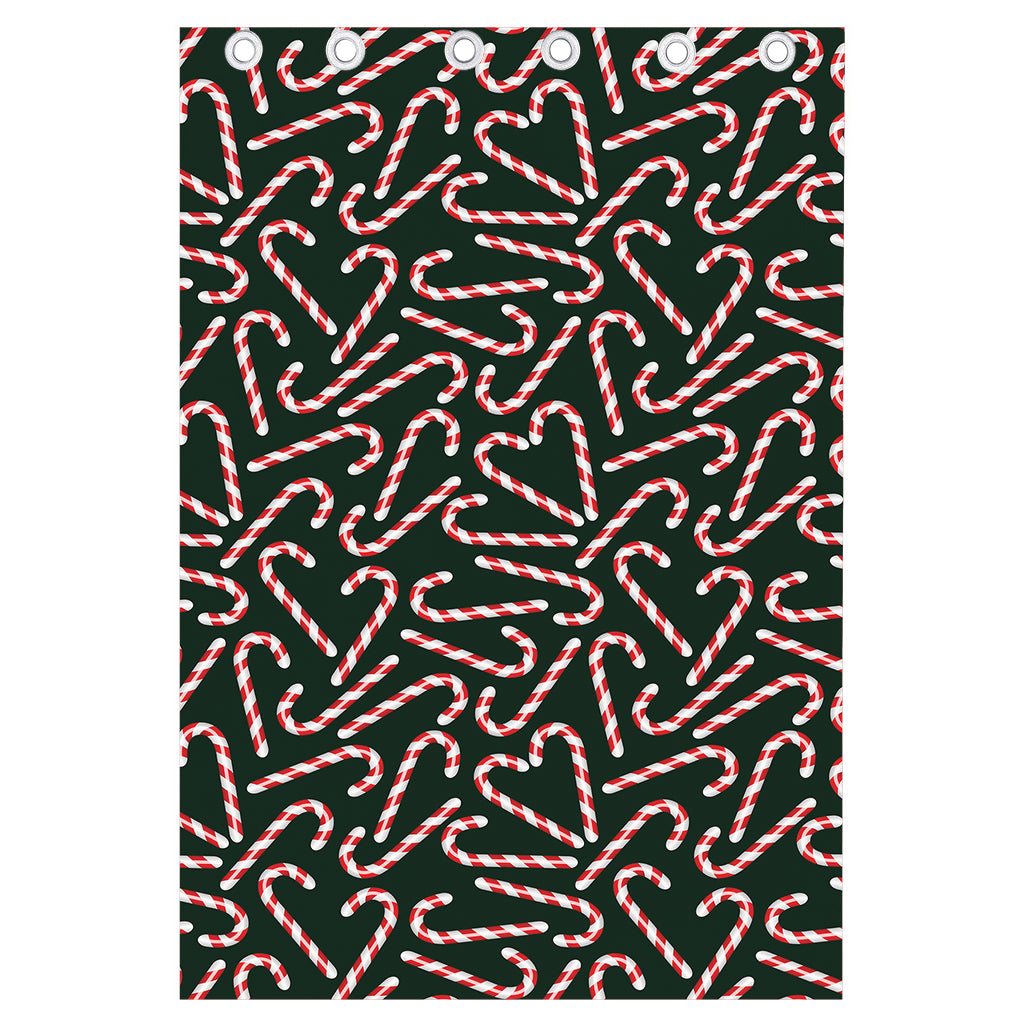 Christmas Candy Cane Pattern Print Curtain