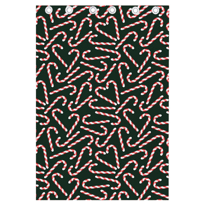 Christmas Candy Cane Pattern Print Curtain