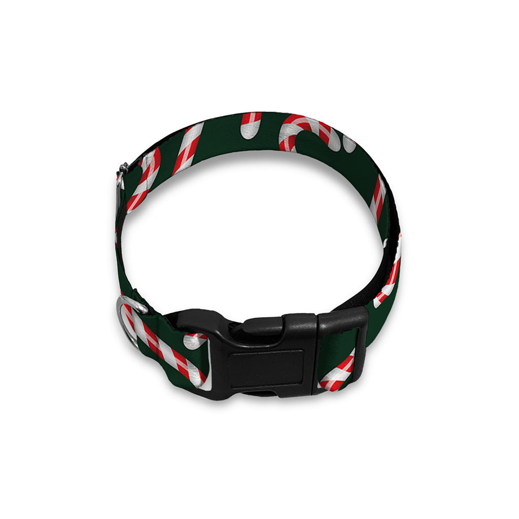 Christmas Candy Cane Pattern Print Dog Collar