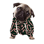 Christmas Candy Cane Pattern Print Dog Zip Up Hoodie