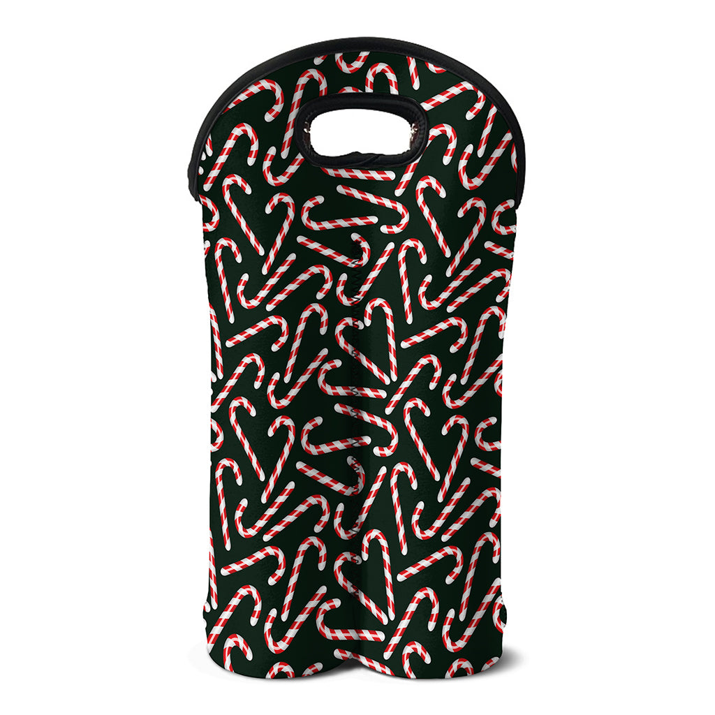 Christmas Candy Cane Pattern Print Double Neoprene Wine Tote