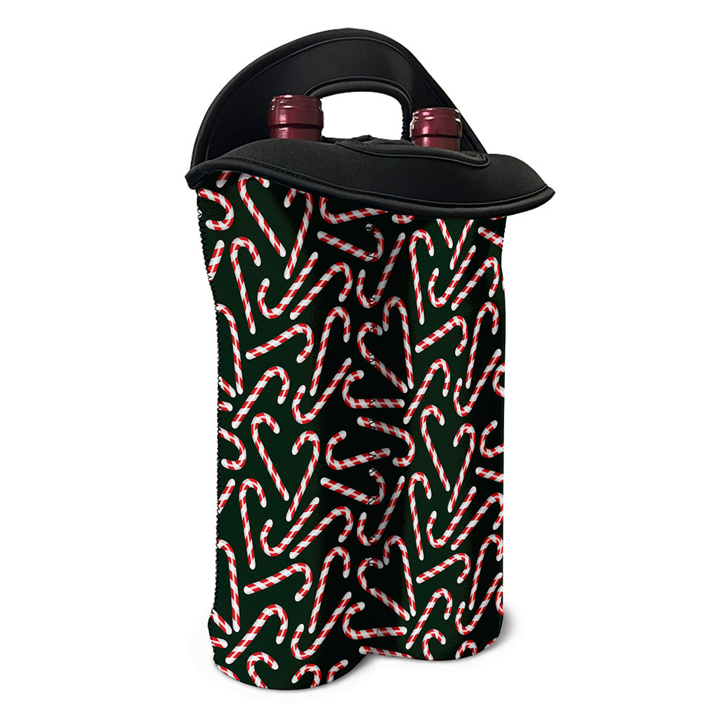 Christmas Candy Cane Pattern Print Double Neoprene Wine Tote