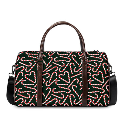 Christmas Candy Cane Pattern Print Duffle Bag