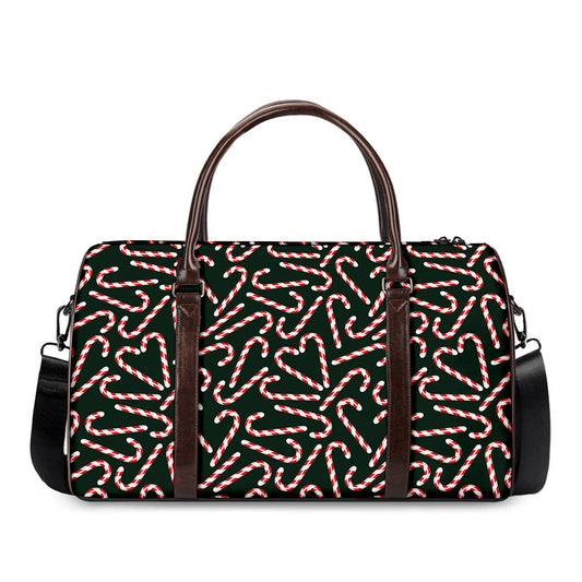 Christmas Candy Cane Pattern Print Duffle Bag