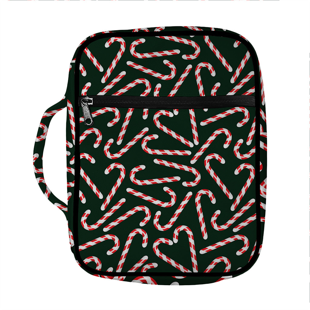 Christmas Candy Cane Pattern Print Front Pocket Bible Bag