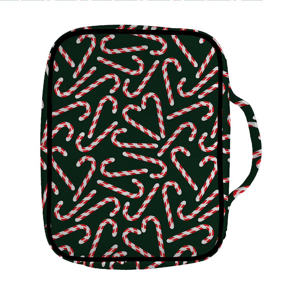 Christmas Candy Cane Pattern Print Front Pocket Bible Bag