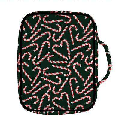 Christmas Candy Cane Pattern Print Front Pocket Bible Bag