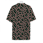 Christmas Candy Cane Pattern Print Hawaiian Shirt