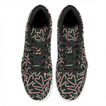 Christmas Candy Cane Pattern Print High Top Leather Sneakers