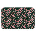 Christmas Candy Cane Pattern Print Indoor Door Mat