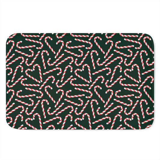 Christmas Candy Cane Pattern Print Indoor Door Mat