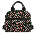 Christmas Candy Cane Pattern Print Insulated Lunch Bag