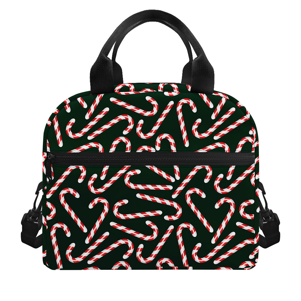Christmas Candy Cane Pattern Print Insulated Lunch Bag