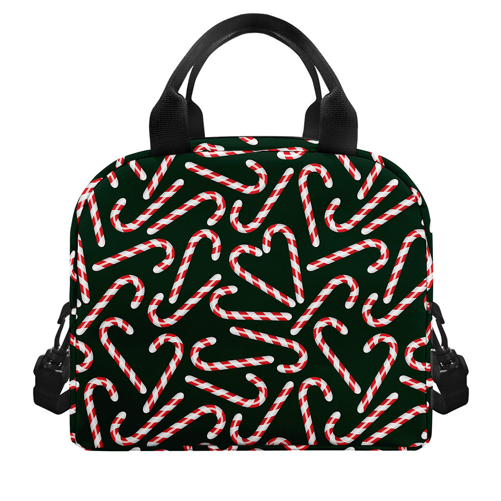 Christmas Candy Cane Pattern Print Insulated Lunch Bag