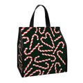 Christmas Candy Cane Pattern Print Insulated Lunch Tote