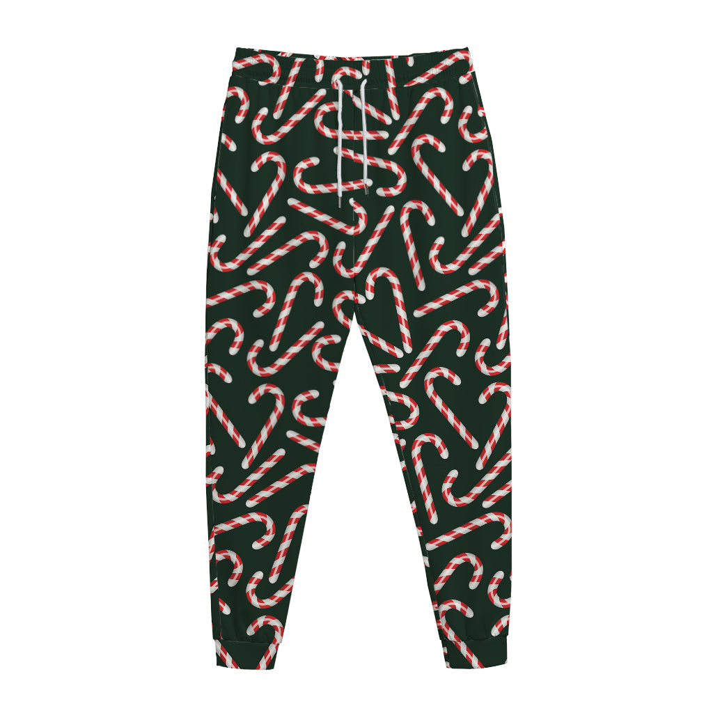 Christmas Candy Cane Pattern Print Jogger Pants