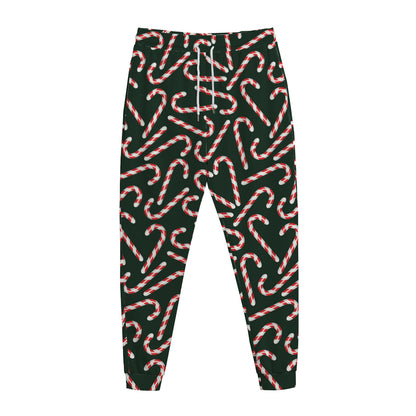 Christmas Candy Cane Pattern Print Jogger Pants