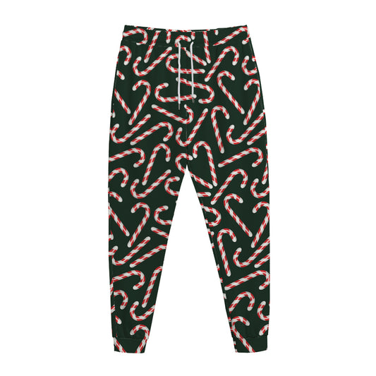 Christmas Candy Cane Pattern Print Jogger Pants