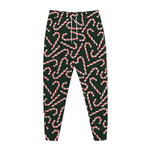 Christmas Candy Cane Pattern Print Jogger Pants