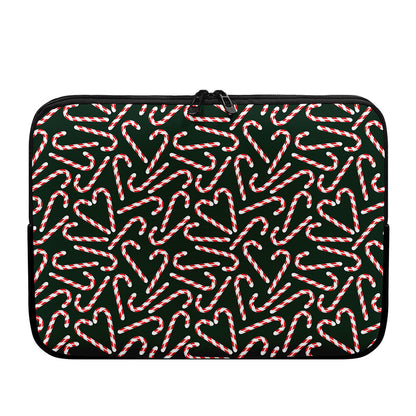 Christmas Candy Cane Pattern Print Laptop Sleeve