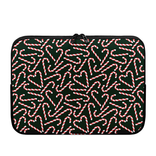 Christmas Candy Cane Pattern Print Laptop Sleeve