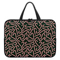 Christmas Candy Cane Pattern Print Laptop Sleeve With Handle