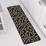 Christmas Candy Cane Pattern Print Long Kitchen Mat