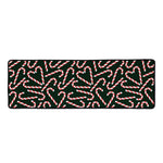 Christmas Candy Cane Pattern Print Long Kitchen Mat