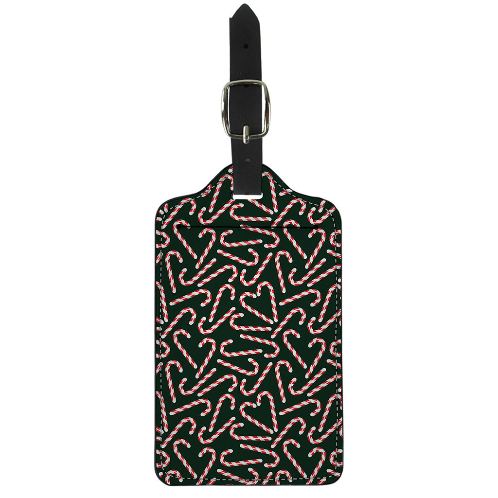 Christmas Candy Cane Pattern Print Luggage Tag