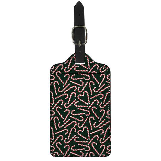 Christmas Candy Cane Pattern Print Luggage Tag