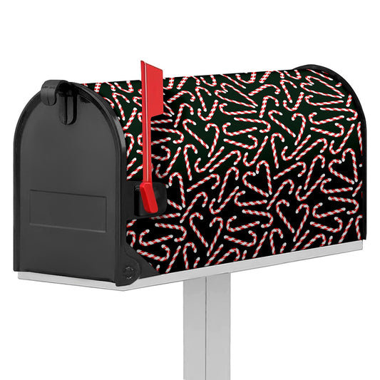 Christmas Candy Cane Pattern Print Mailbox Cover