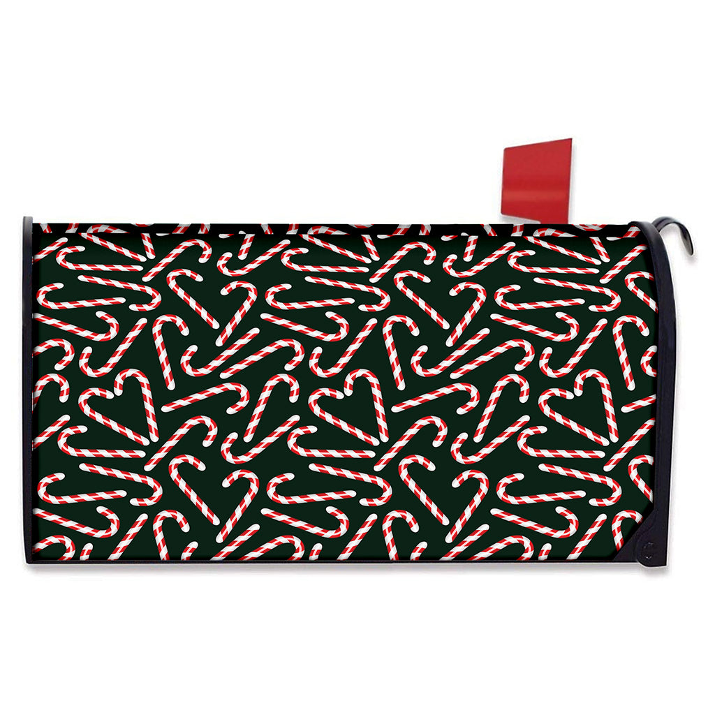 Christmas Candy Cane Pattern Print Mailbox Cover