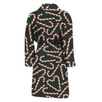 Christmas Candy Cane Pattern Print Men's Bathrobe