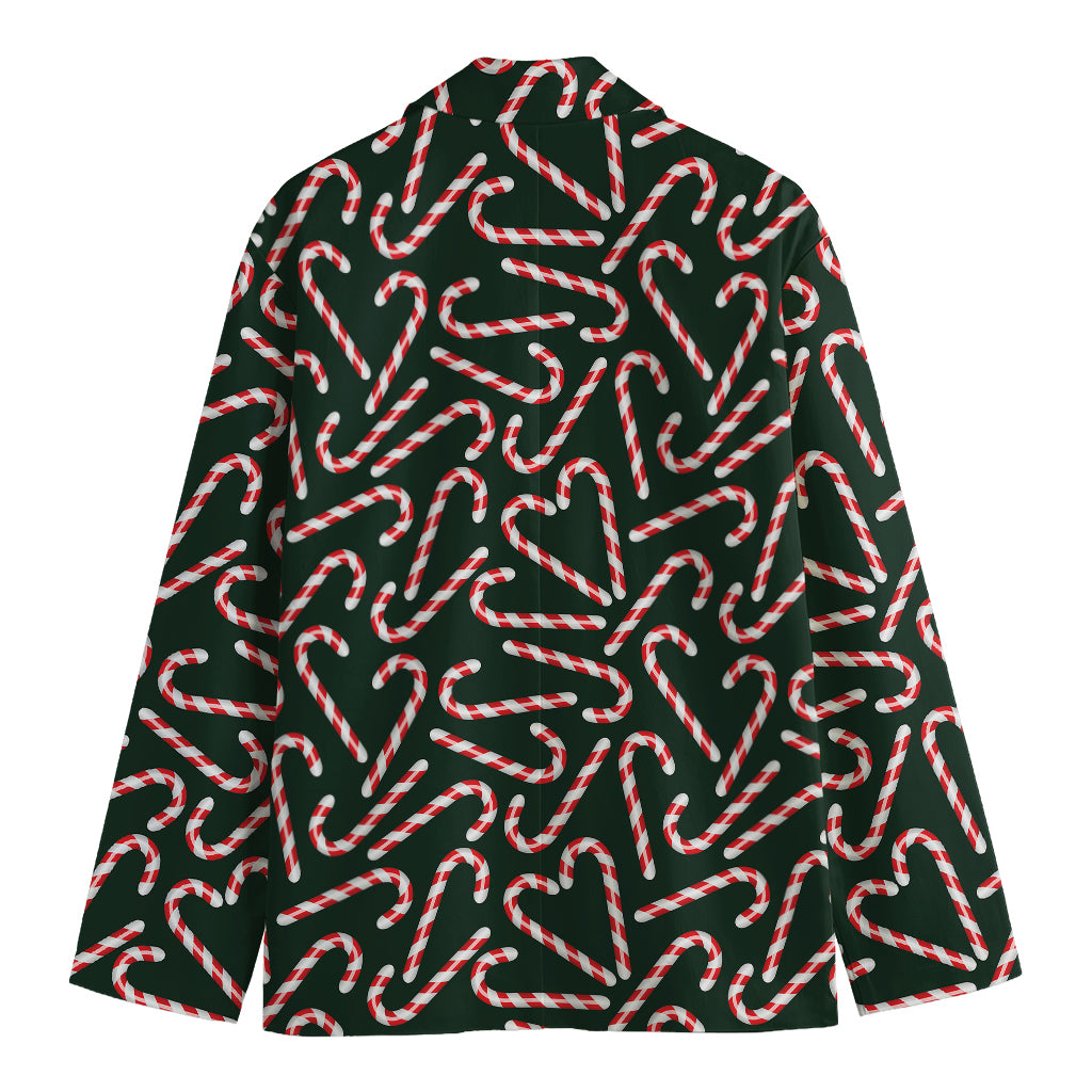 Christmas Candy Cane Pattern Print Men's Blazer
