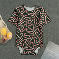 Christmas Candy Cane Pattern Print Men's Bodysuit