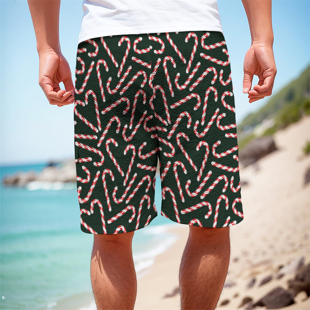 Christmas Candy Cane Pattern Print Men's Cargo Shorts